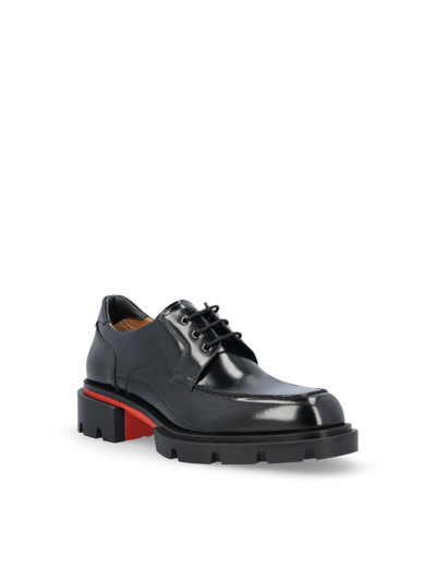 Shop Christian Louboutin Men's Black Other Materials Lace-up Shoes