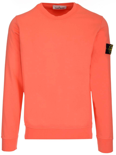 Shop Stone Island Men's Orange Other Materials Sweatshirt