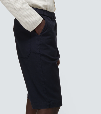 Shop Barena Venezia Agro Pestrin Stretch-cotton Shorts In Navy