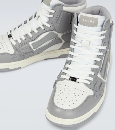 Shop Amiri Skeleton High-top Sneakers In Grey