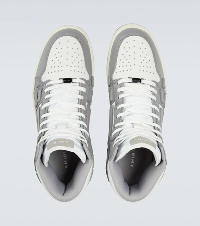 Shop Amiri Skeleton High-top Sneakers In Grey
