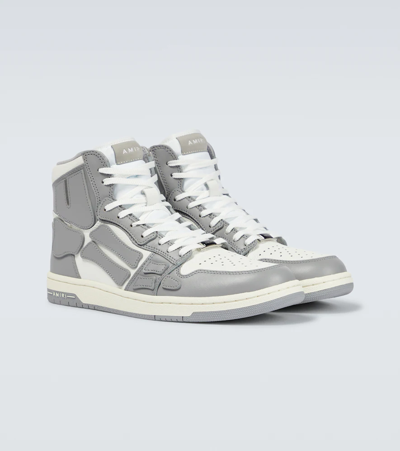 Shop Amiri Skeleton High-top Sneakers In Grey