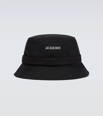 Shop Jacquemus Le Bob Gadjo Cotton Bucket Hat In Black
