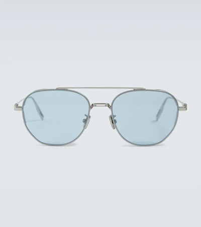 Shop Dior Neo Ru Sunglasses In Shiny Palladium / Gradient Blu
