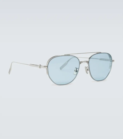 Shop Dior Neo Ru Sunglasses In Shiny Palladium / Gradient Blu