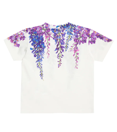 Shop Dolce & Gabbana Baby Floral Logo Cotton T-shirt In Glicine Fdo.b.natur.