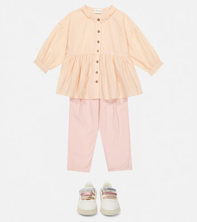 Morley Paris Striped Cotton Shirt In Blush