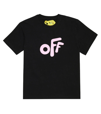 Shop Off-white Printed Cotton T-shirt In Black Pink
