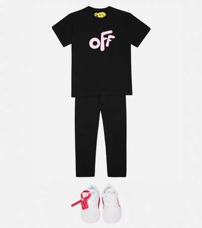 Shop Off-white Printed Cotton T-shirt In Black Pink