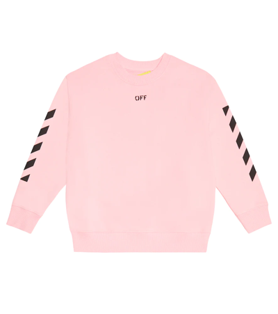 Shop Off-white Printed Cotton Sweatshirt In Pink Black