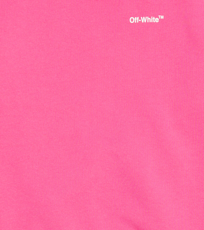 Shop Off-white Printed Cotton Sweatshirt In Fuchsia White