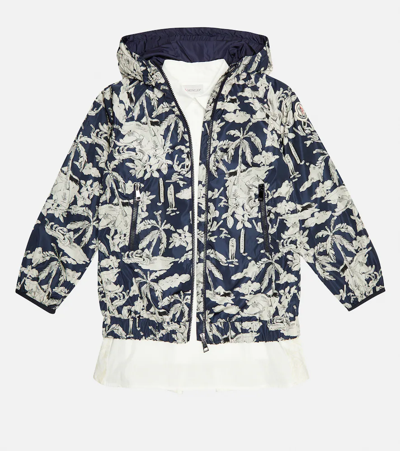 Shop Moncler Tupeti Printed Hooded Jacket In Blu Print