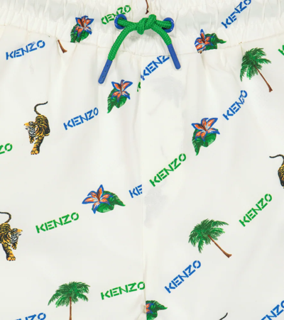 Shop Kenzo Printed Swim Trunks In Off White