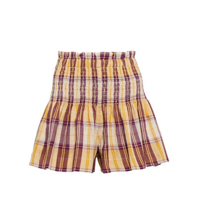 Shop Isabel Marant Étoile Bayowel Shirred Cotton Shorts In Honey