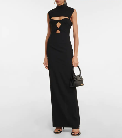 Shop Jacquemus La Robe Palmi Wool-blend Maxi Dress In Black