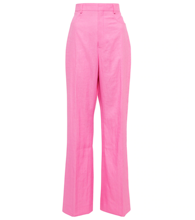 Shop Jacquemus Le Pantalon Sauge High-rise Pants In Pink