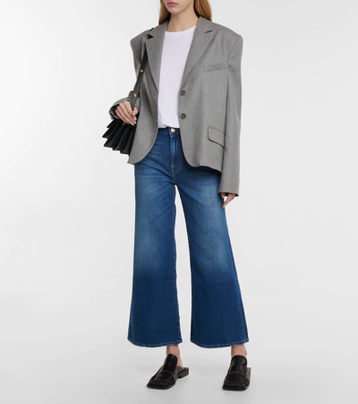 Shop 7 For All Mankind Jo High-rise Flared Cropped Jeans In Raindrop