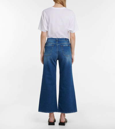 Shop 7 For All Mankind Jo High-rise Flared Cropped Jeans In Raindrop