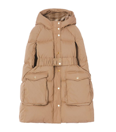 Shop Burberry Kids Quilted Cape Coat (3-14 Years) In Brown