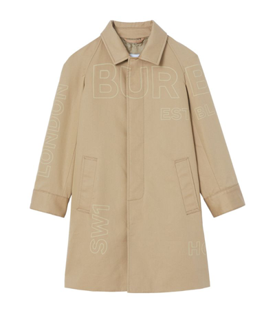Shop Burberry Kids Horseferry Print Car Coat (3-14 Years) In Neutrals
