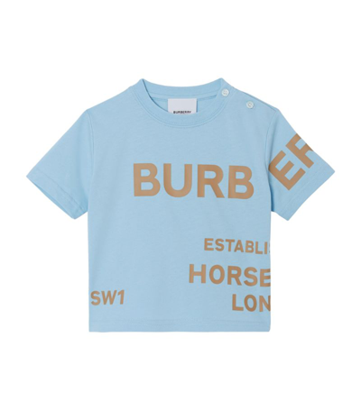 Shop Burberry Kids Horseferry Logo T-shirt (6-24 Months) In Blue