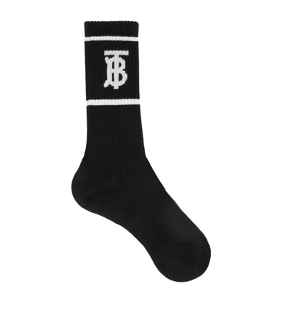 Shop Burberry Monogram Socks In Black