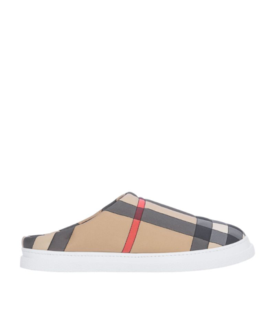 Shop Burberry Vintage Check Slippers In Neutrals