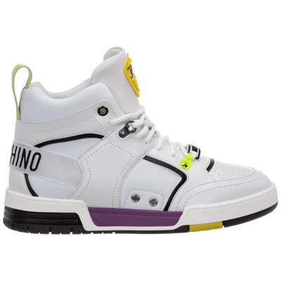 Shop Moschino Kevin40 High-top Sneakers In Bianco