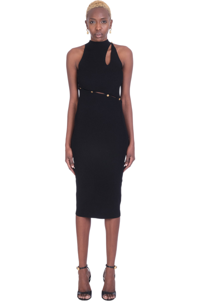 Shop Versace Dress In Black Viscose