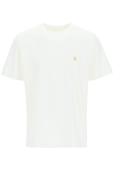 Shop Carhartt Chase T-shirt In Wax Gold (white)