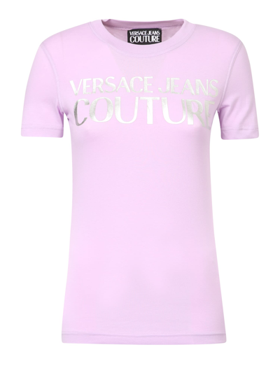 Shop Versace Jeans Couture Logo-print T-shirt In Purple