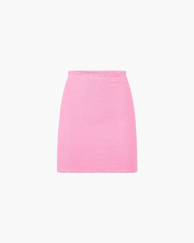 Shop Hunza G Crinkle Mini Skirt In Bubblegum