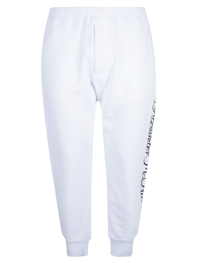 Shop Alexander Mcqueen Side Logo Print Track Pants In White/black