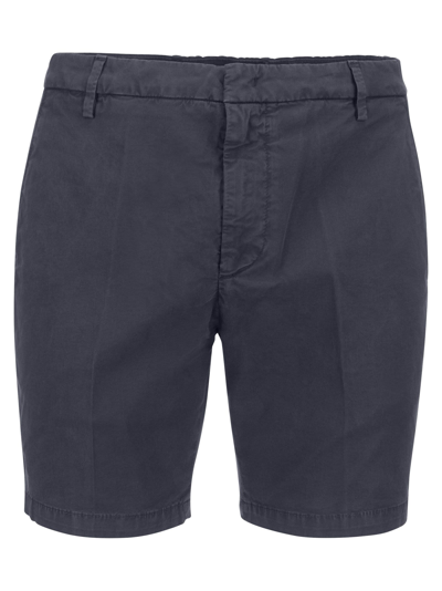 Shop Dondup Manheim - Cotton Blend Shorts In Night Blue