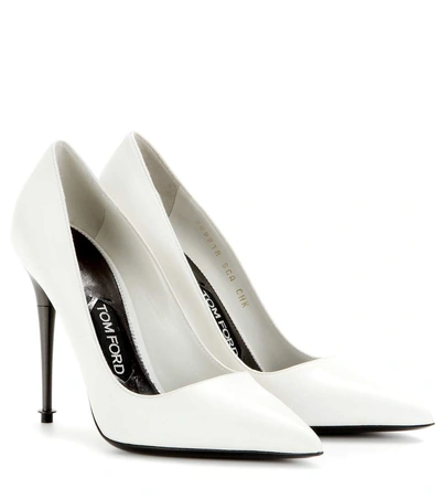 Tom Ford Patent Leather Pump In White-gold
