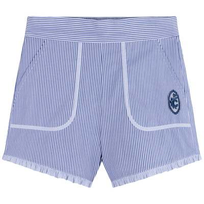 Shop Chloé Striped Shorts In Light Blue