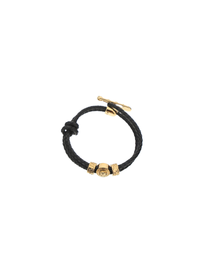 Shop Versace Bracelet In Nero/oro
