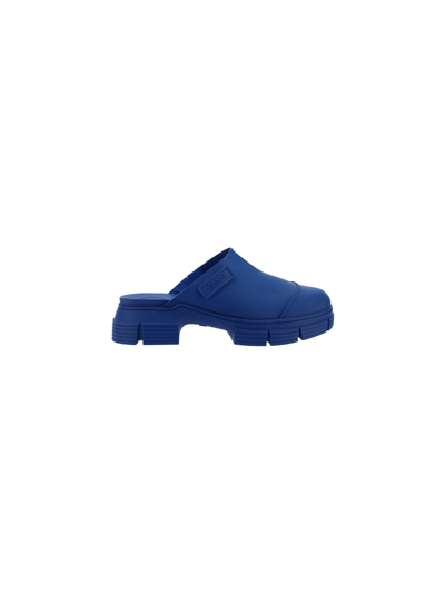Shop Ganni Recycled Rubber Sandal In Dazzling Blue