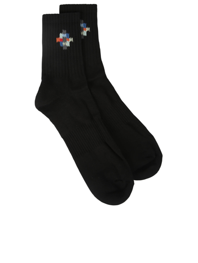 Shop Marcelo Burlon County Of Milan Logo-print Socks In Black