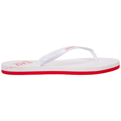 Shop Ea7 Emporio Armani  Beau De Jour Flip Flops In White - High Risk