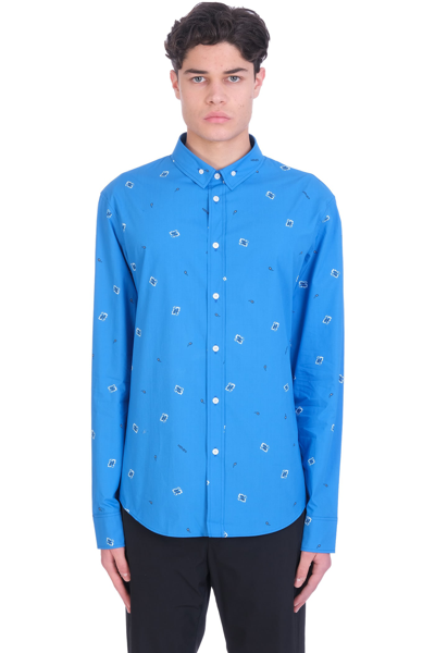 Shop Kenzo Shirt In Blue Cotton