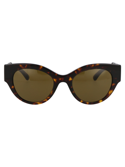 Shop Versace 0ve4408 Sunglasses In 108/73 Havana Dark Brown