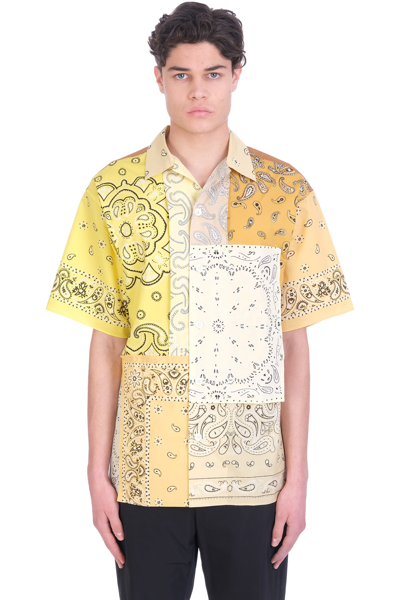 Shop Kenzo Shirt In Yellow Cotton