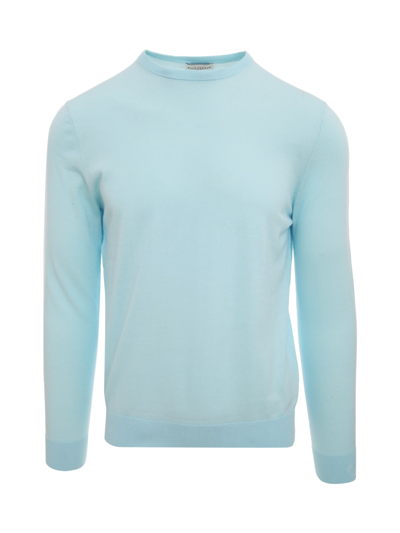 Shop Ballantyne Crew Neck Pullover In Light Blue