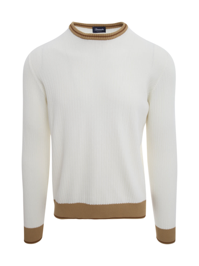 Shop Drumohr Ribbed Sweater In Cream
