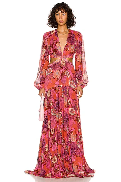 Shop A.l.c Isabelle Dress In Pink & Russet Multi