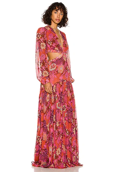 Shop A.l.c Isabelle Dress In Pink & Russet Multi