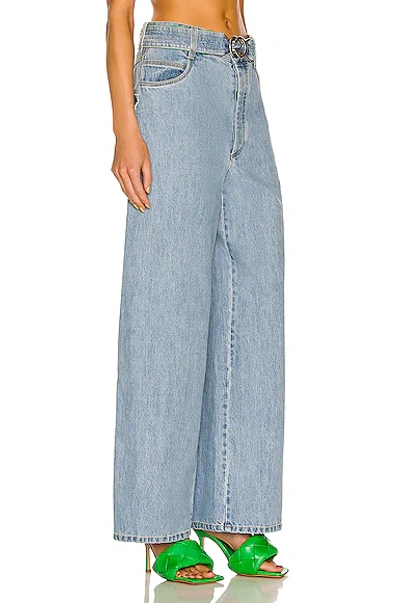 Bottega Veneta Belted High-waisted Wide-leg Jeans In Light Bleach