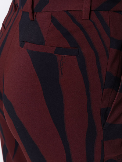 Roberto Cavalli Zebra Print Trousers In Red