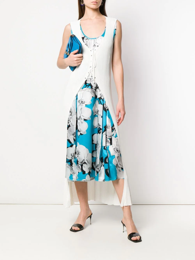 Roberto Cavalli Hybrid Cardigan Dress In Blue